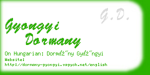 gyongyi dormany business card